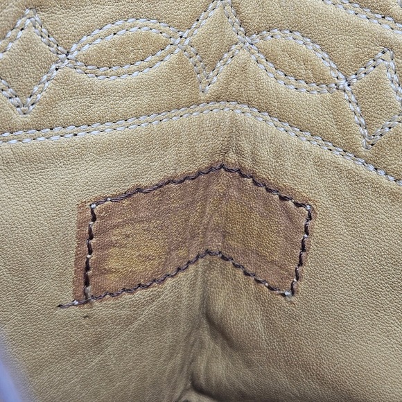 VTG USA Leather Western Cowboy Boots Women's Size 5D Wide Brown Pull-On Handmade - Picture 12 of 13